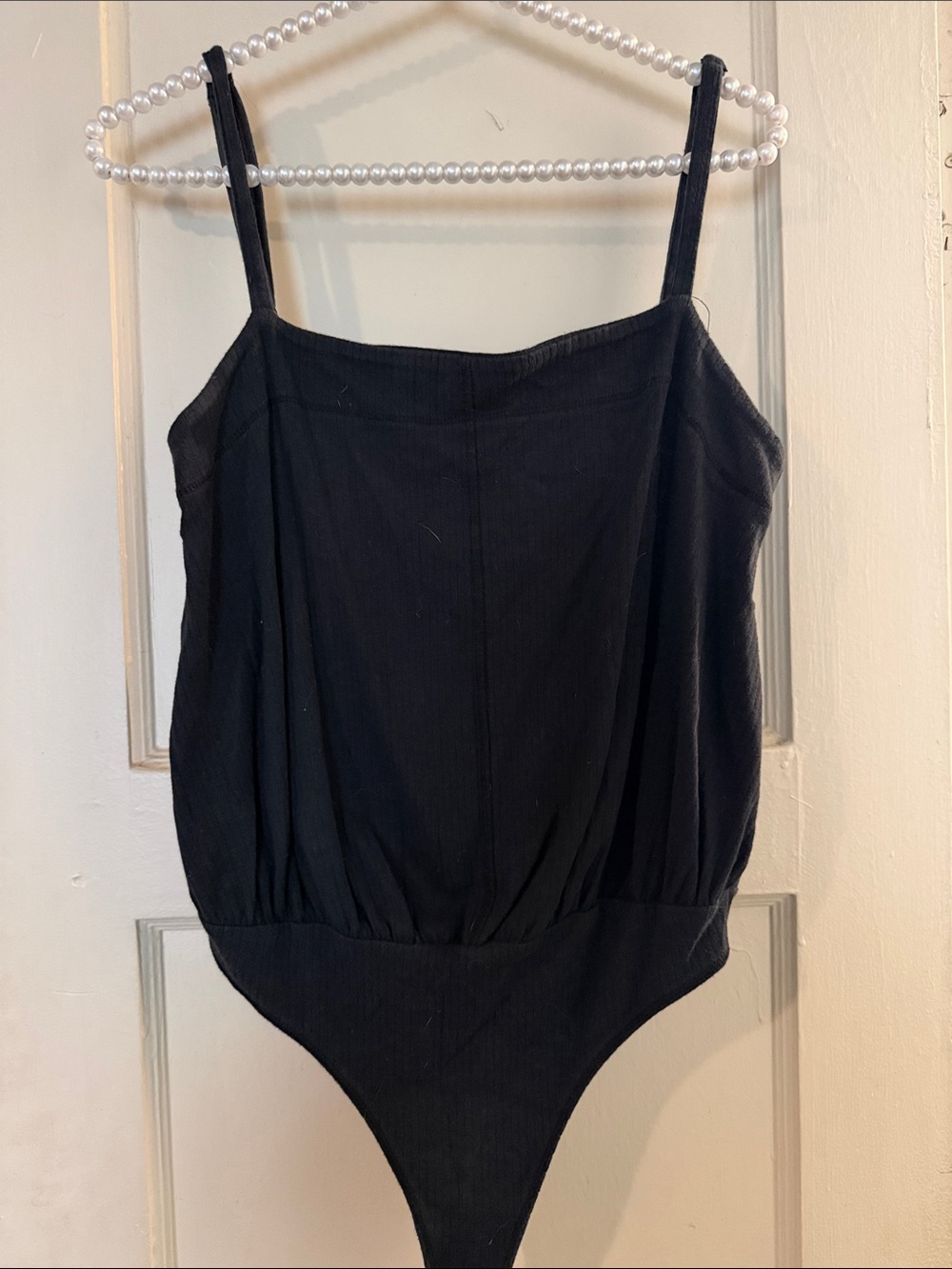 Free People Black Ribbed Tank Bodysuit